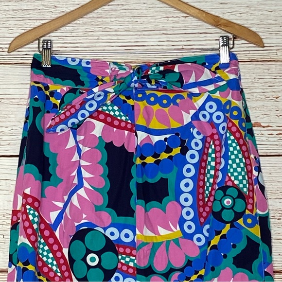 J Crew Tie Back Tulip Hem Skirt in Ratti Kaleidoscope Floral Sz 2 - Picture 11 of 16